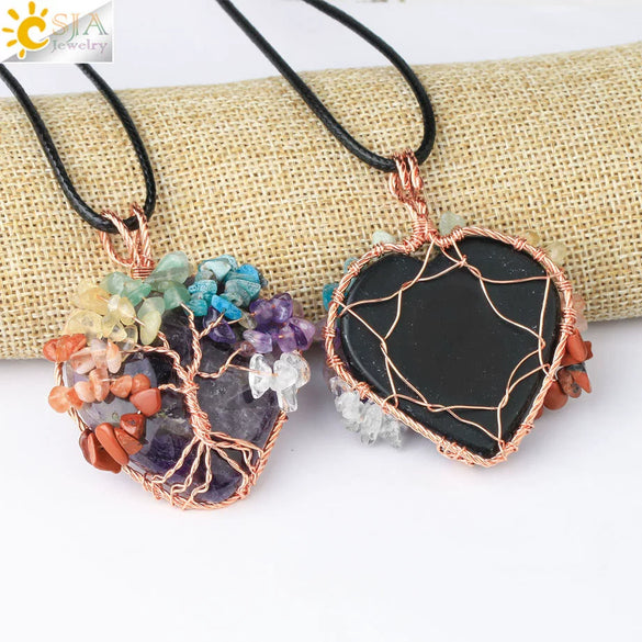 Retro Handmade Agate Heart Shaped Pendant Colorful Crystal Style Semi Precious Stone Unisex Jewelry