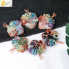 Retro Handmade Agate Heart Shaped Pendant Colorful Crystal Style Semi Precious Stone Unisex Jewelry