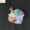 Retro Handmade Agate Heart Shaped Pendant Colorful Crystal Style Semi Precious Stone Unisex Jewelry