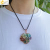 Retro Handmade Agate Heart Shaped Pendant Colorful Crystal Style Semi Precious Stone Unisex Jewelry