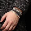 Retro Handmade Crystal Bead Stretch Bracelet With Geometric Design Unisex Fashion Jewelry