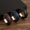 Retro Handmade Leather Braided Bracelets With Alloy Buckle And Electroplating For Men And Women