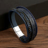 Retro Handmade Leather Braided Bracelets With Alloy Buckle And Electroplating For Men And Women