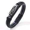 Retro Handwoven Alloy Leather Bracelet Unisex Electroplated