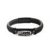 Retro Handwoven Alloy Leather Bracelet Unisex Electroplated