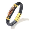 Retro Handwoven Alloy Leather Bracelet Unisex Electroplated