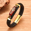 Retro Handwoven Alloy Leather Bracelet With Letters Numbers Text Electroplating For Men And Women