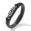 Retro Handwoven Alloy Leather Bracelet With Letters Numbers Text Electroplating For Men And Women