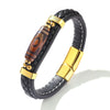 Retro Handwoven Alloy Leather Bracelet With Letters Numbers Text Electroplating For Men And Women