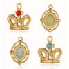 Retro Heart Shape Crown Titanium Steel Plating Inlay Natural Stone Charms Jewelry Accessories