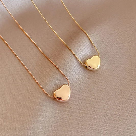 Retro Heart Shape Stainless Steel Necklace Plating Stainless Steel Necklaces 1 Piece