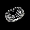 Retro Heartshaped Skull Palm Ring In Polished Stainless Steel Motorcycle Style Jewelry For Women And Unisex Wear