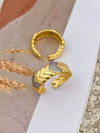 Retro Heavy Industry Style Copper Double Color Electroplated Microinlaid Zircon Opening Ring Bracelet