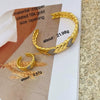 Retro Heavy Industry Style Copper Double Color Electroplated Microinlaid Zircon Opening Ring Bracelet
