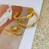 Retro Heavy Industry Style Copper Double Color Electroplated Microinlaid Zircon Opening Ring Bracelet