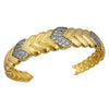 Retro Heavy Industry Style Copper Double Color Electroplated Microinlaid Zircon Opening Ring Bracelet