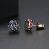 Retro Hexagonal Copper Earrings With Micro Inlaid Zircon Geometric Fashion Earrings For Women