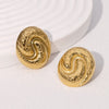 Retro High End Geometric Stainless Steel Earrings For Women With Electroplating Design