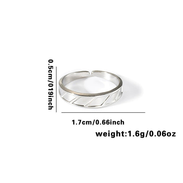 Retro High Grade Titanium Steel Niche Chain Hollow Flower Heart Shaped Love Ring With Electroplating Multi Layer Unisex Ring