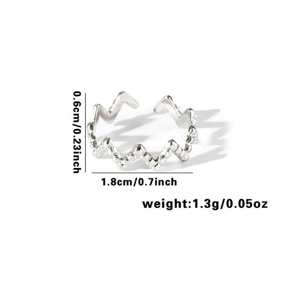 Retro High Grade Titanium Steel Niche Chain Hollow Flower Heart Shaped Love Ring With Electroplating Multi Layer Unisex Ring