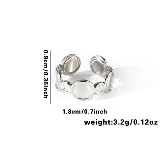 Retro High Grade Titanium Steel Niche Chain Hollow Flower Heart Shaped Love Ring With Electroplating Multi Layer Unisex Ring