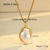 Retro Highend Geometric Stainless Steel Titanium Steel Baroque Pearl Earrings And Clavicle Chain With Electroplating