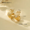 Retro Highend Pleated Stainless Steel Earrings For Women With Diamondencrusted And Electroplating Design