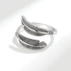 Retro Hip Hop Open Feather Adjustable Copper Silverplated Jewelry For Men And Women