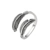 Retro Hip Hop Open Feather Adjustable Copper Silverplated Jewelry For Men And Women