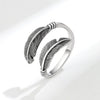 Retro Hip Hop Open Feather Adjustable Copper Silverplated Jewelry For Men And Women