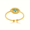 Retro Inlaid Turquoise Geometric Ring Stainless Steel Jewelry