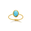 Retro Inlaid Turquoise Geometric Ring Stainless Steel Jewelry