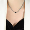 Retro Inlaid Zircon Double Thick Chain Jewelry Suit For Women And Girls Titanium Steel With Electroplating