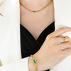 Retro Inlaid Zircon Double Thick Chain Jewelry Suit For Women And Girls Titanium Steel With Electroplating