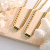 Retro Inlaid Zircon Double Thick Chain Jewelry Suit For Women And Girls Titanium Steel With Electroplating