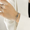 Retro Inlaid Zircon Double Thick Chain Jewelry Suit For Women And Girls Titanium Steel With Electroplating