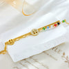 Retro Irregular Chain Round Life Tree Connection Colorful Beaded Double Layer Unisex Bracelet With Electroplating Geometric Pattern