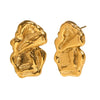 Retro Irregular Pleated Geometric Stainless Steel 18K Gold Plated Earrings For Women