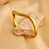 Retro Irregular Solid Color 304 Stainless Steel 18K Gold Plated Bangle In Bulk