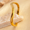Retro Irregular Solid Color 304 Stainless Steel 18K Gold Plated Bangle In Bulk