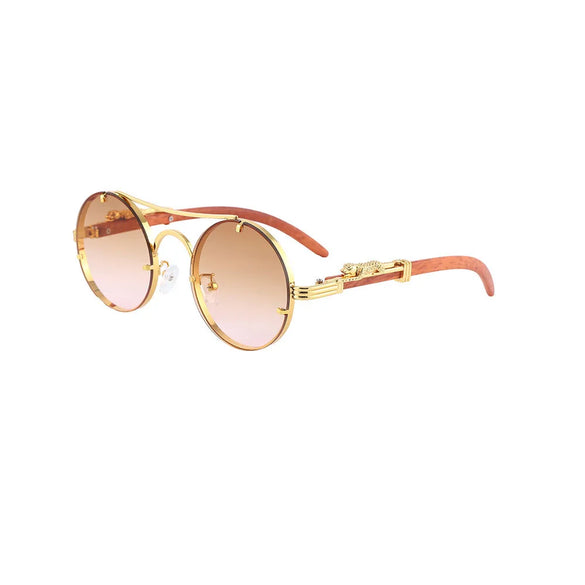 Retro Jaguar Pc Round Frame Full Frame Men'S Sunglasses