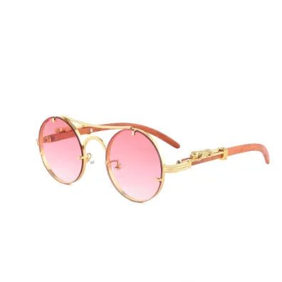 Retro Jaguar Pc Round Frame Full Frame Men'S Sunglasses