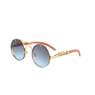 Retro Jaguar Pc Round Frame Full Frame Men'S Sunglasses
