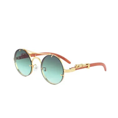 Retro Jaguar Pc Round Frame Full Frame Men'S Sunglasses