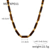 Retro Jewelry 316L Stainless Steel Goldplated Tiger's Eye Beaded Chain Design
