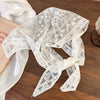 Retro Lace Silk Women's Triangle Headscarf With Floral And Plaid Pattern