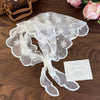 Retro Lace Silk Women's Triangle Headscarf With Floral And Plaid Pattern