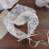 Retro Lace Silk Women's Triangle Headscarf With Floral And Plaid Pattern