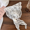 Retro Lace Silk Women's Triangle Headscarf With Floral And Plaid Pattern