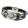 Retro Leather Bracelet Cowhide Weaving Crown Style